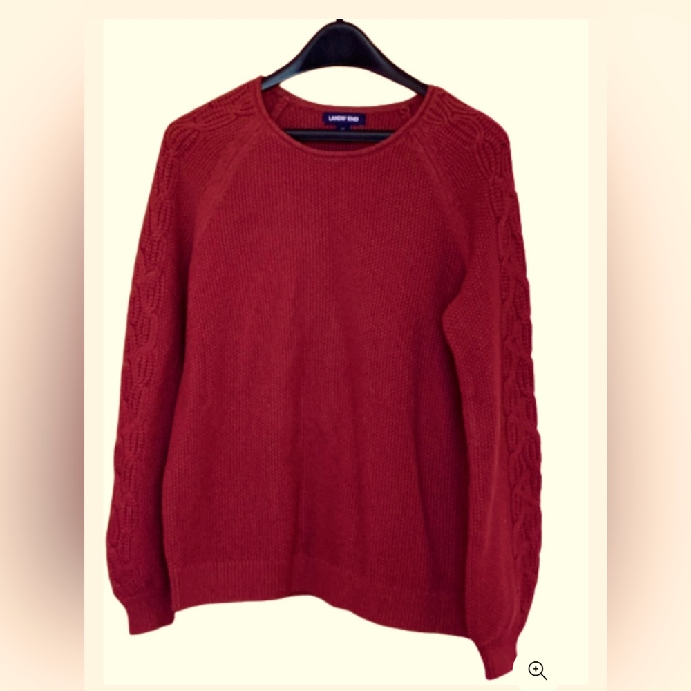 NWT Land’s End Women’s Crew Size M Red Sweater